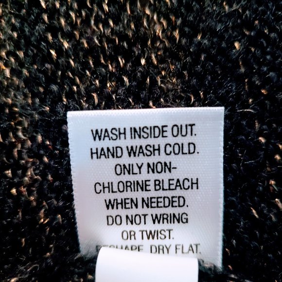 APT. 9 Sweater Dress, Black Gold Shimmery Sparkly Knit Soft Long Sleeve Career L - Picture 9 of 14